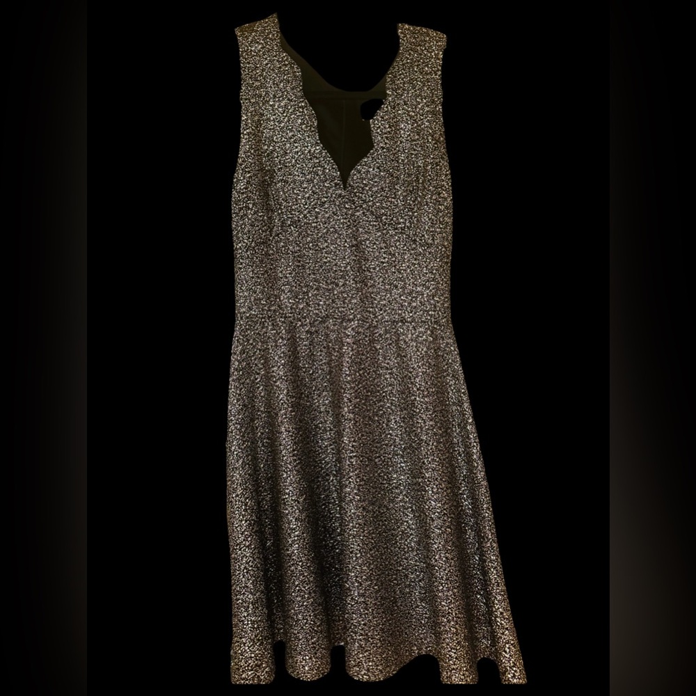 Chic Black and Silver Midi Dress